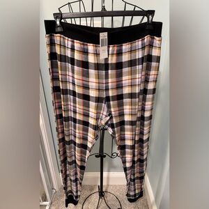New Vera Bradley Large L Women ribbed jogger pajama pants Perfectly Plaid PJs